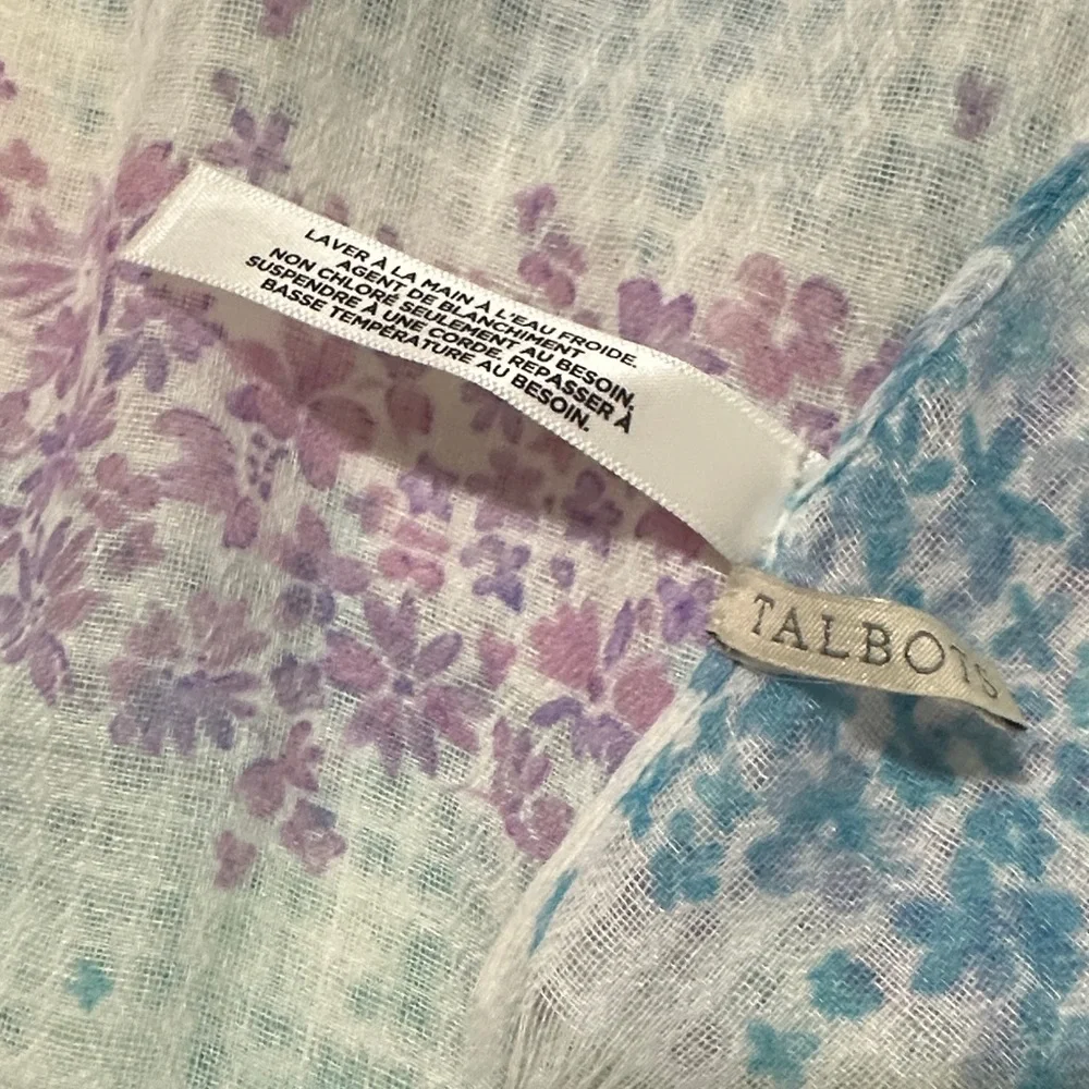 Talbots Pastel Floral Colorful Scarf